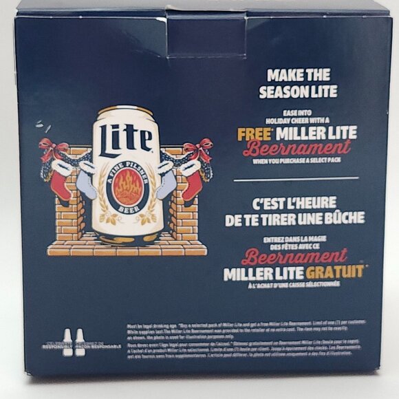 FUN MILLER LITE Beer Ornament BEERNAMENT BNIP Bulb Ornament Beer Can Pilsner - Picture 5 of 10